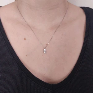 Colar Ouro Branco E Diamantes