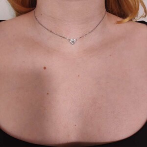 Colar Ouro Branco E Diamantes