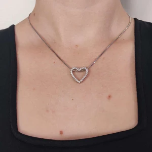 Colar Ouro Branco E Diamantes