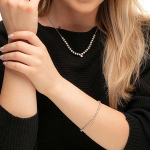 Colar Ouro Branco E Diamantes