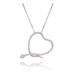 Colar Ouro Branco E Diamantes