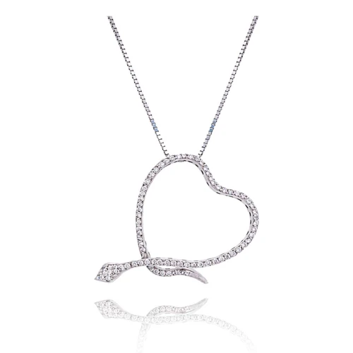 Colar Ouro Branco E Diamantes