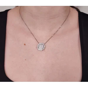 Colar Ouro Branco E Diamantes