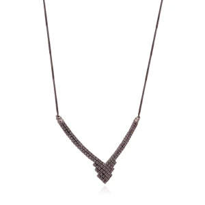 Colar Ouro Branco E Diamantes