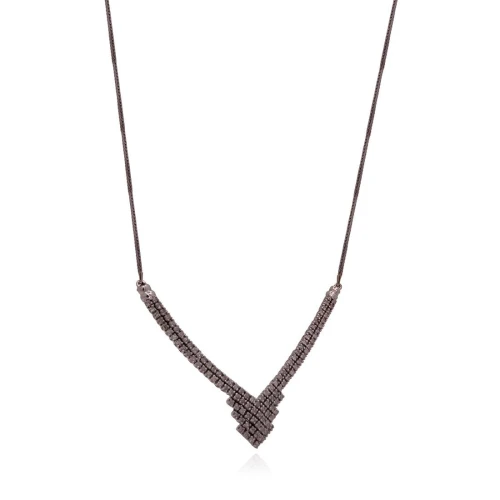 Colar Ouro Branco E Diamantes