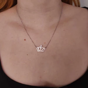 Colar Ouro Branco E Diamantes