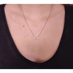 Colar Ouro Branco E Diamantes
