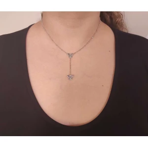 Colar Ouro Branco E Diamantes
