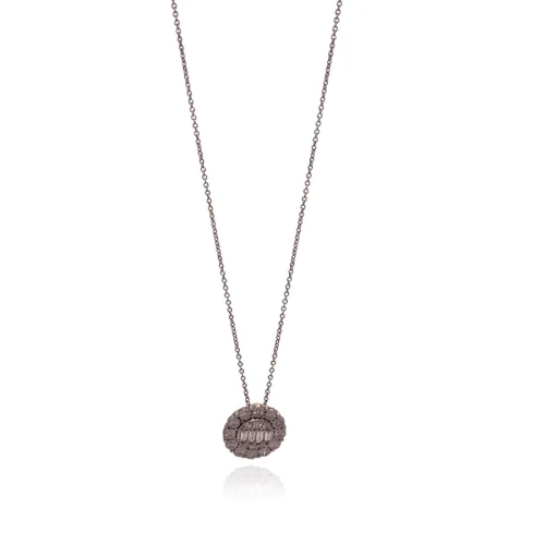 Colar Ouro Branco E Diamantes