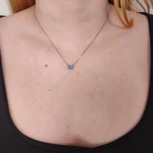 Colar Ouro Branco E Topázio