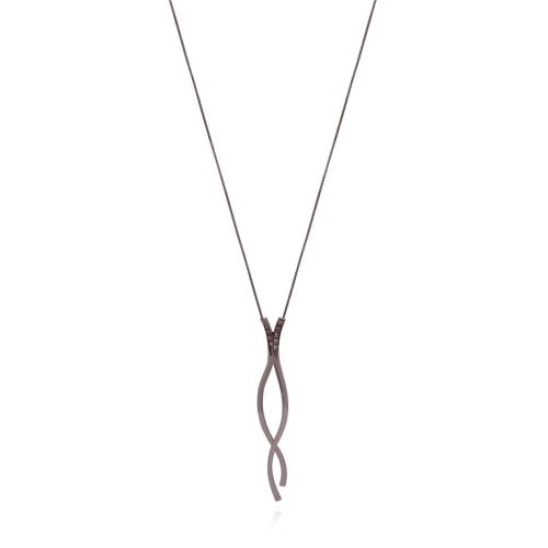 Colar Ouro Branco E diamantes