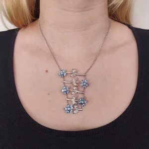 Colar Ouro Branco, Topázios E Diamantes Colar Ouro Branco, Topázios E Diamantes