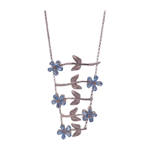 Colar Ouro Branco, Topázios E Diamantes