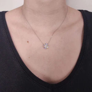 Colar Ouro Branco, Topázios, Safiras E Diamantes
