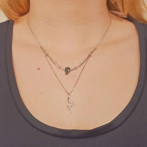 Colar Ouro Branco, Turmalina E Diamantes