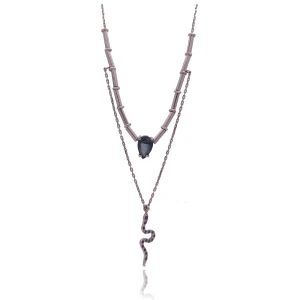 Colar Ouro Branco, Turmalina E Diamantes