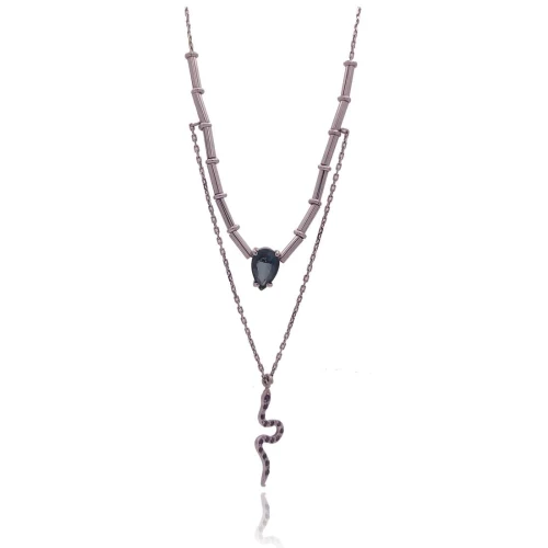 Colar Ouro Branco, Turmalina E Diamantes