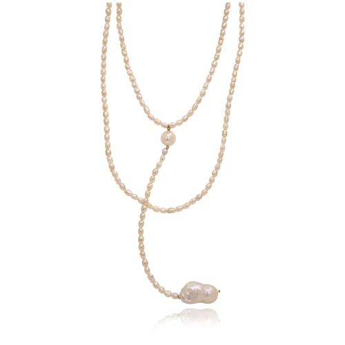 Colar Pérolas E Detalhes Ouro 18K