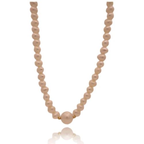 Colar Pérolas E Detalhes Ouro 18K