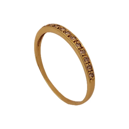 Meia Aliança Ouro 18K E Diamantes