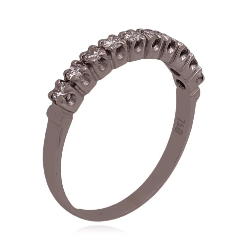 Meia Aliança Ouro Branco E Diamantes