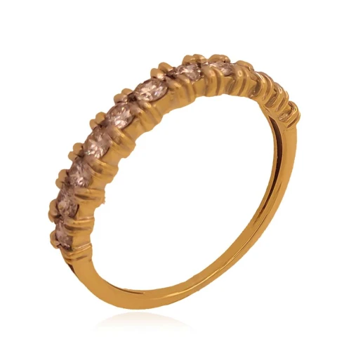 Meia Aliança Ouro E Diamantes