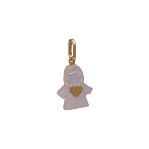 Pingente Madrepérola E Detalhes Em Ouro 18K
