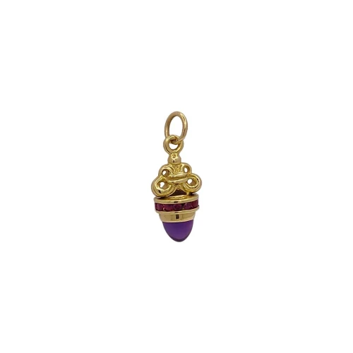 Pingente Ouro 18K, Ametista E Rubis