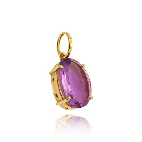 Pingente Ouro 18K E Ametista