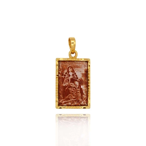 Pingente Ouro 18K E Cerâmica
