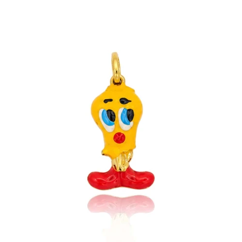 Pingente Ouro 18K E Esmalte