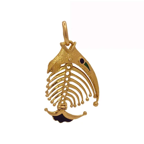 Pingente Ouro 18K E Esmalte