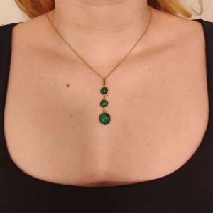 Pingente Ouro 18K E Malaquitas