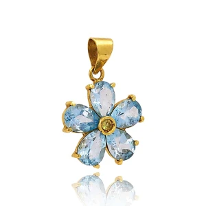 Pingente Ouro 18K E Pedras Brasileiras