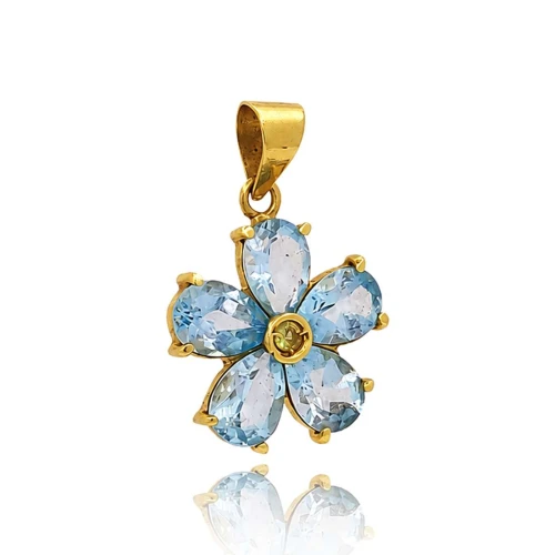 Pingente Ouro 18K E Pedras Brasileiras