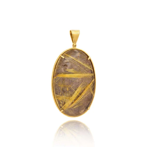 Pingente Ouro 18K E Quartzo