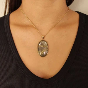 Pingente Ouro 18K E Quartzo