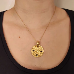 Pingente Ouro 18K E Safiras