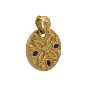 Pingente Ouro 18K E Safiras