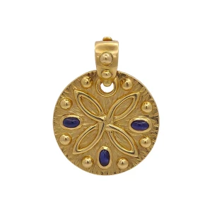 Pingente Ouro 18K E Safiras