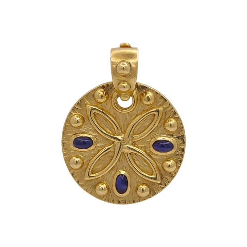 Pingente Ouro 18K E Safiras