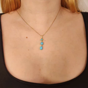 Pingente Ouro 18K E Turquesas