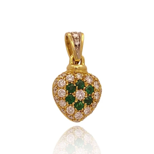 Pingente Ouro 18K, Esmeraldas E Diamantes