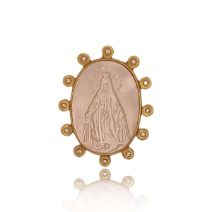 Pingente Ouro 18K, Madrepérola E Diamantes