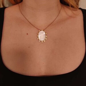 Pingente Ouro 18K, Madrepérola E Diamantes