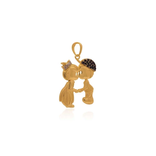 Pingente Ouro 18K, Onix E Diamantes