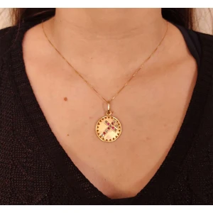 Pingente Ouro 18K, Rubis E Diamantes