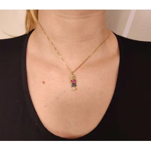Pingente Ouro 18K, Rubis E Safiras