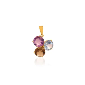Pingente Ouro 18K e Pedras Brasileiras