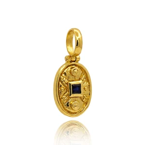 Pingente Ouro 18k E Safira